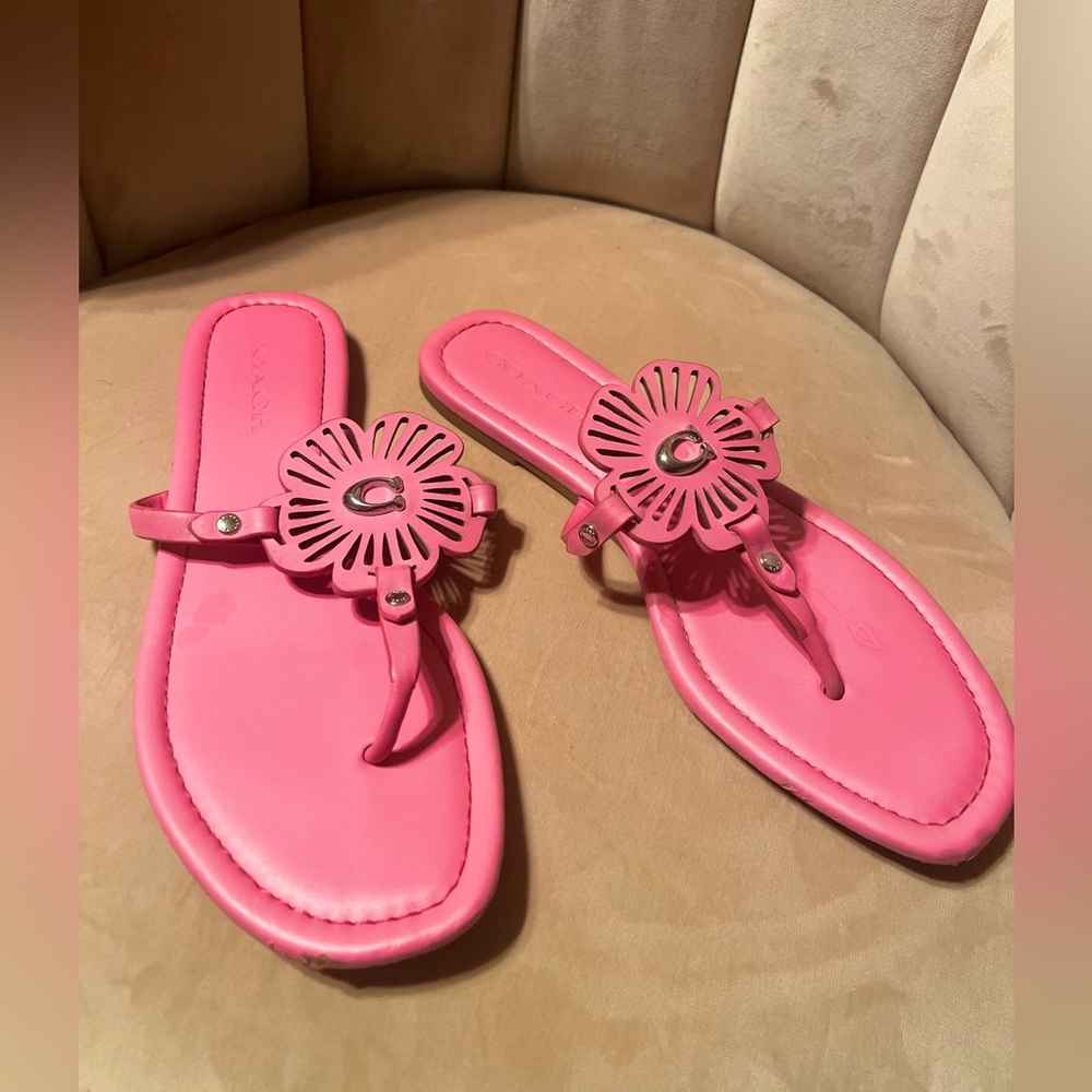 Coach Pink Floral Sandals